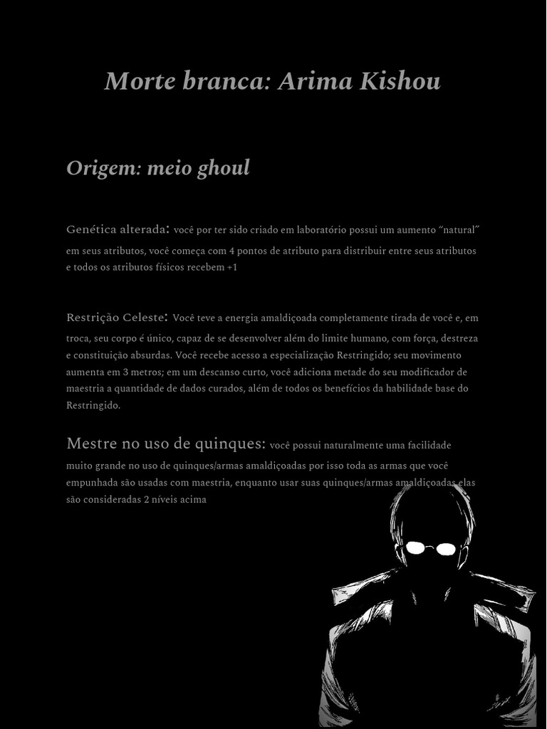 Morte Branca: Habilidades de Arima Kishou | PDF | Morte