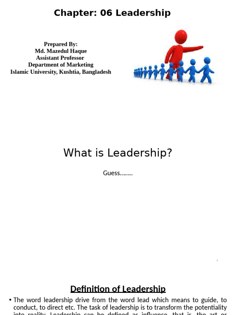 Chapter 6 Leadership Final | PDF | Leadership | Power (Social And ...