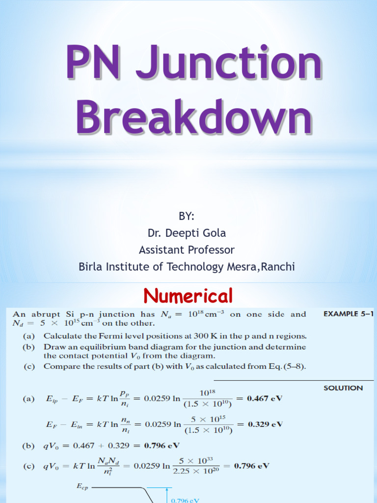 PN Junction Breakdown Mechanisms | PDF | P–N Junction | Electrical ...