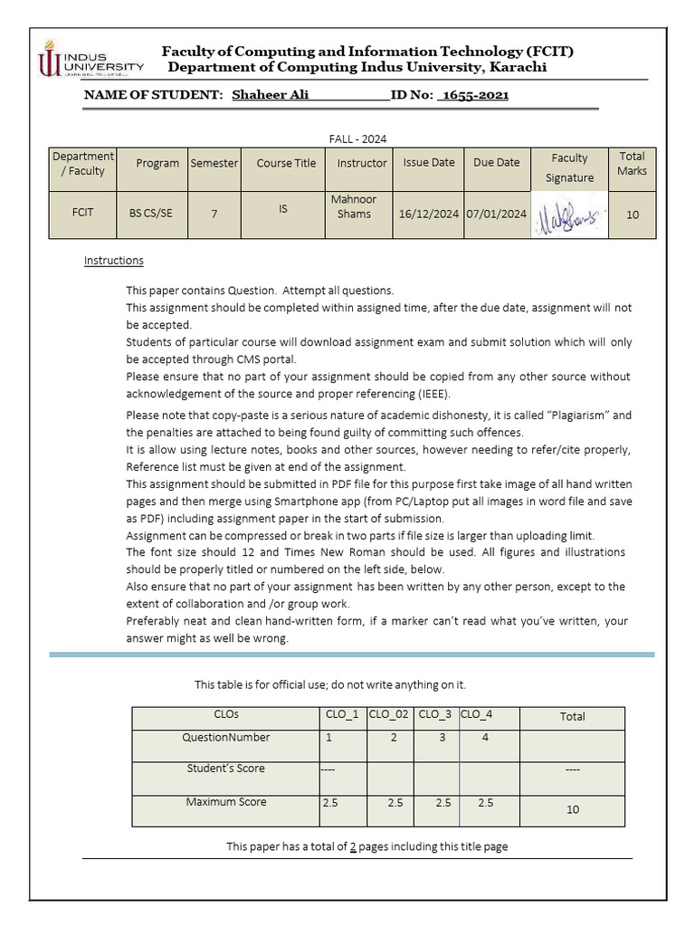 Lab Assigment (Is) Shaheer Ali | PDF | Secure Communication | Cryptography