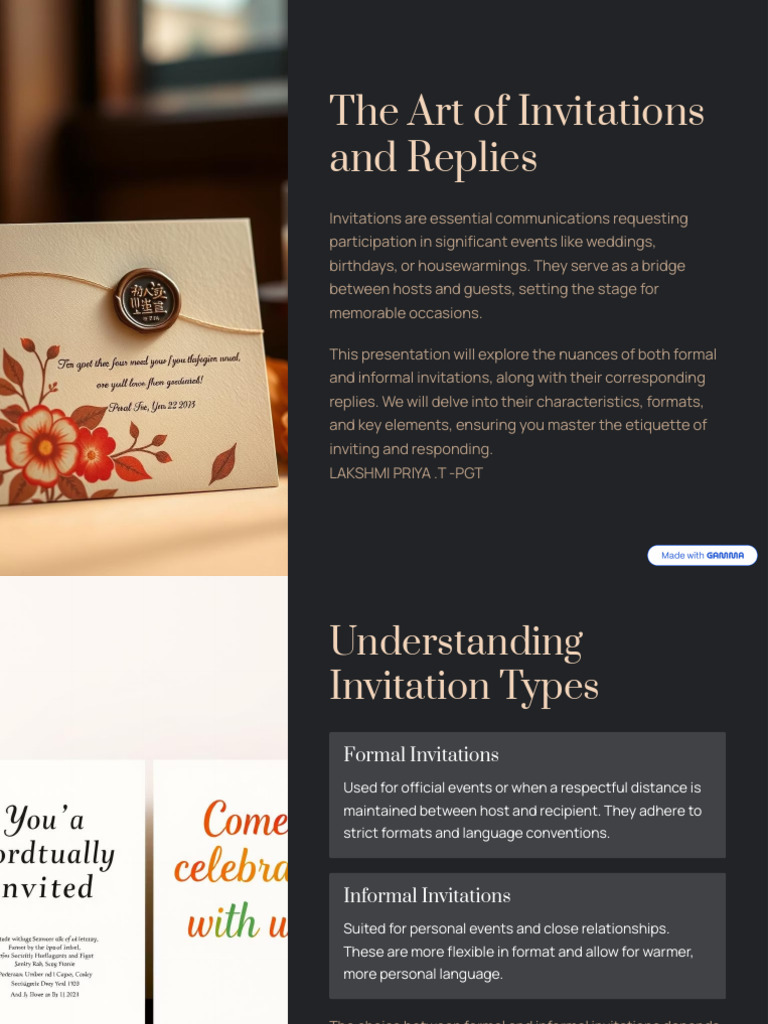 The Art of Invitations and Replies | PDF