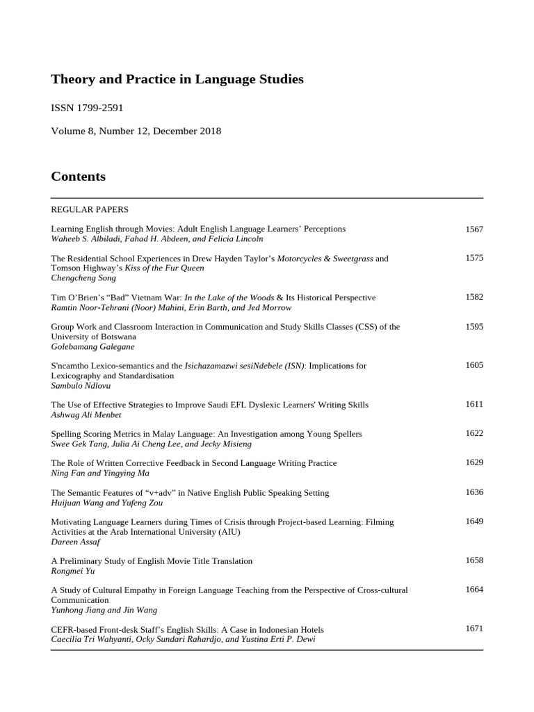 tpls0812 2 | PDF | English As A Second Or Foreign Language | Learning