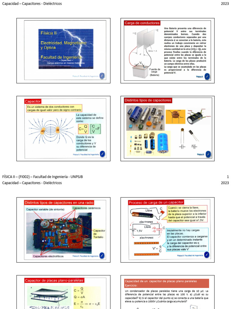 Capacidad y Cálculo de Capacitores | PDF | Condensador | Dieléctrico