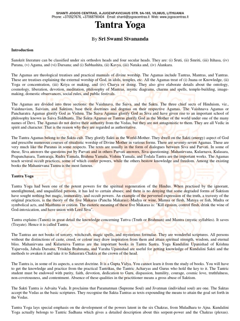 Overview of Tantra Yoga Practices | PDF | Tantra | Vaishnavism