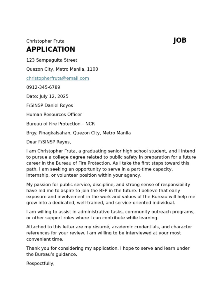 Job Application | PDF