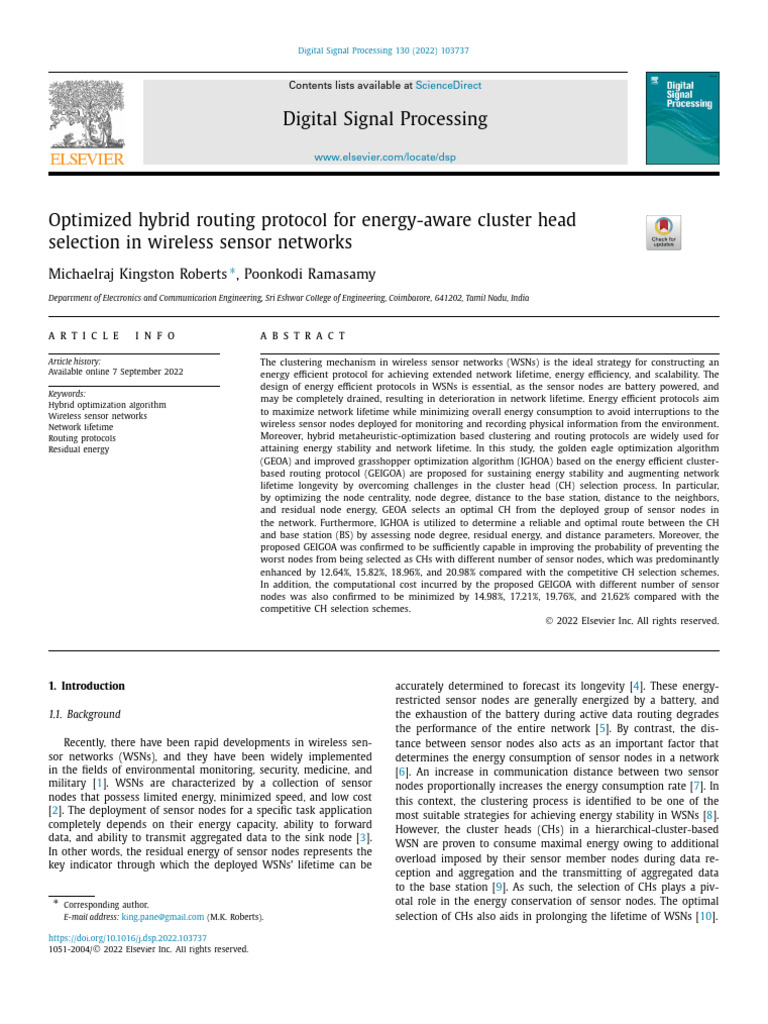 Energy-Aware Routing in WSNs | PDF | Wireless Sensor Network | Routing