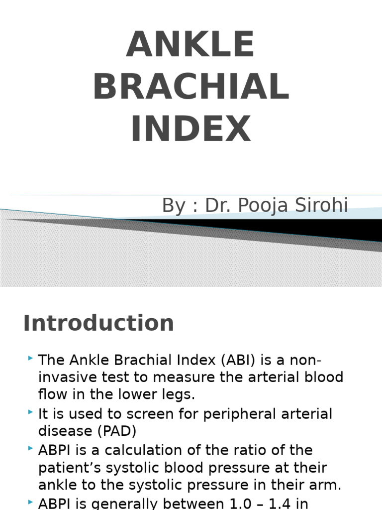 Ankle Brachial Index Calculation Guide | PDF | Cardiovascular ...