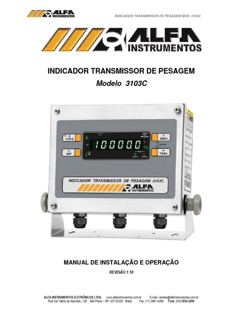 Manual do Indicador Transmissor 3103C | PDF | Tecnologia da Informação ...