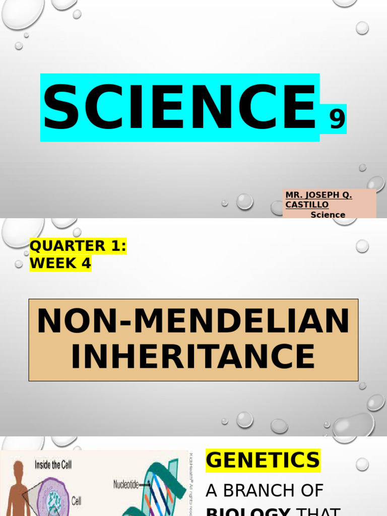 Sci9 Wk4 Non Mendellian Inheritance | PDF