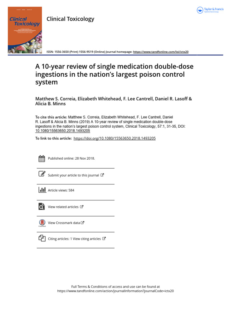 Double-Dose Medication Ingestion Study | PDF | Poison | Health Care