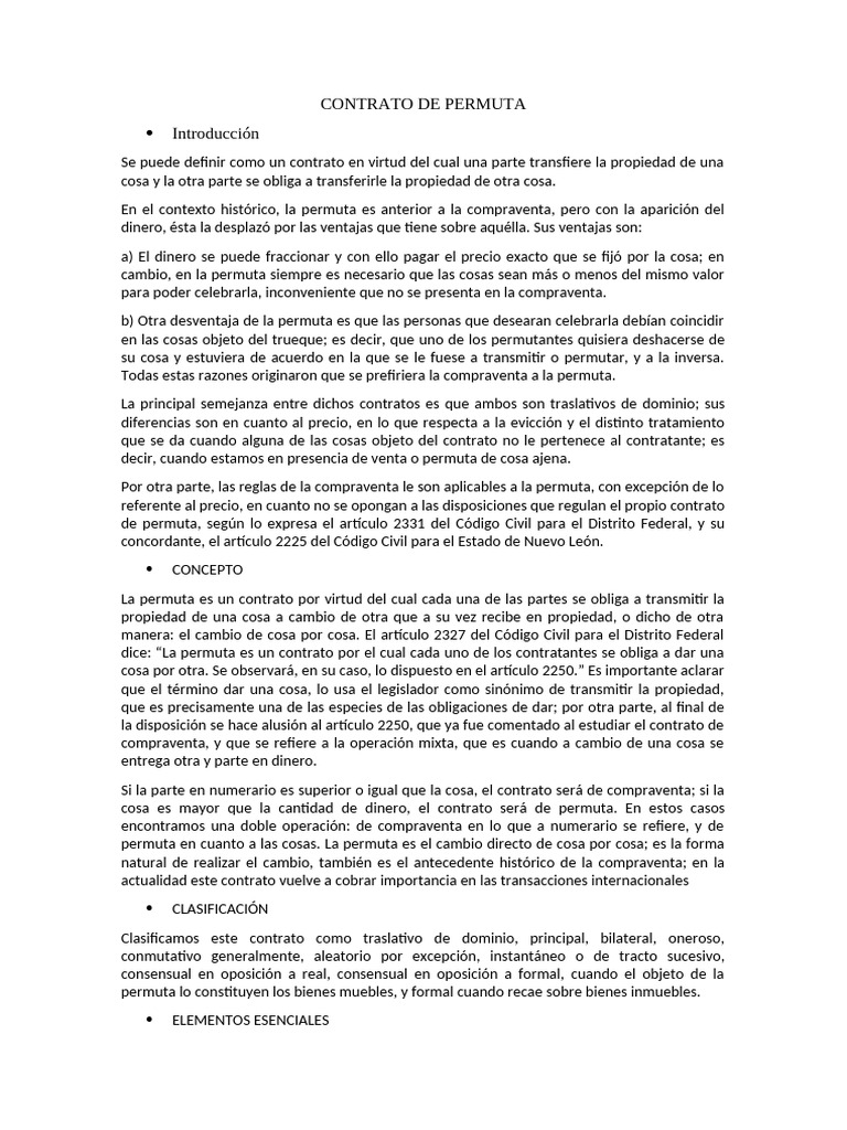 Consentimiento en Contrato de Permuta | PDF | Propiedad | Consentimiento