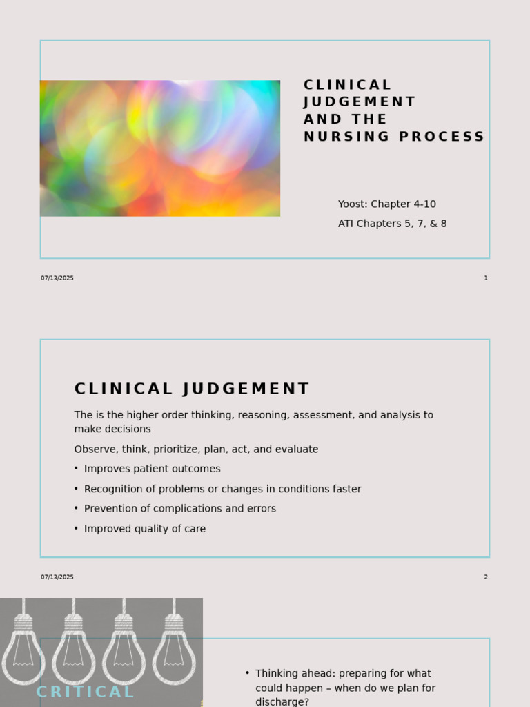 Clinical Judgment in Nursing Process | PDF | Electronic Health Record ...