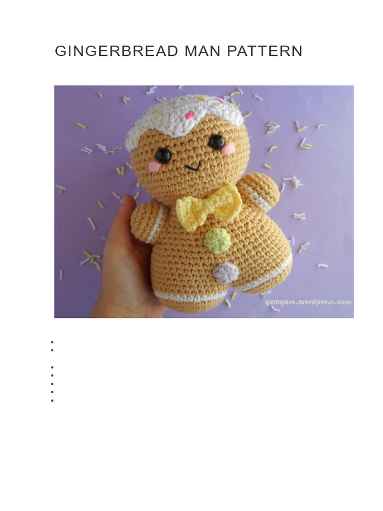 Gingerbread Man Pattern | PDF | Crochet | Crafts