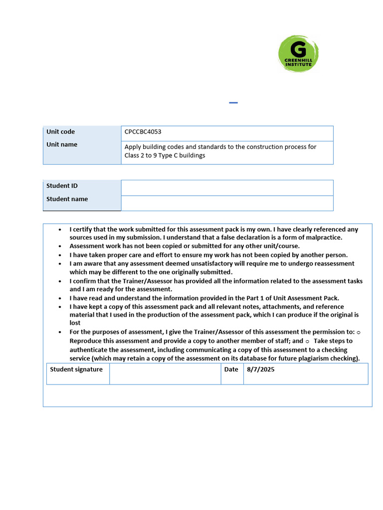 CPCCBC4053 - Apply Building Codes and Standards To The Construction ...