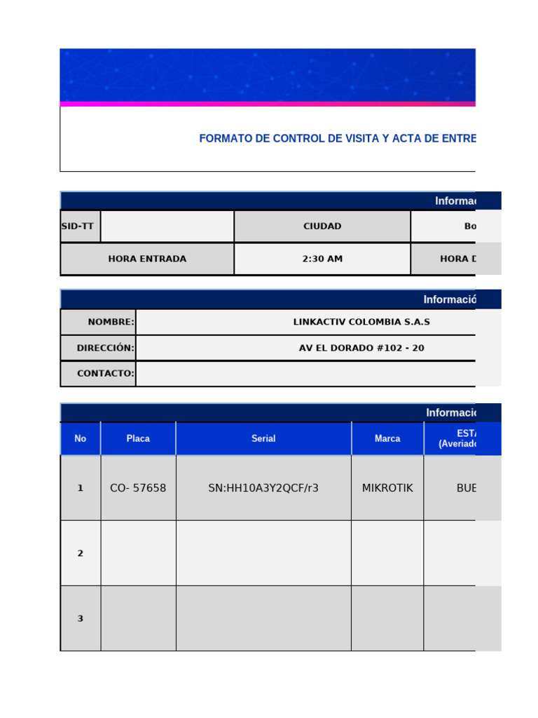 Control de Visitas Linkactiv Colombia | PDF | Red de área amplia ...