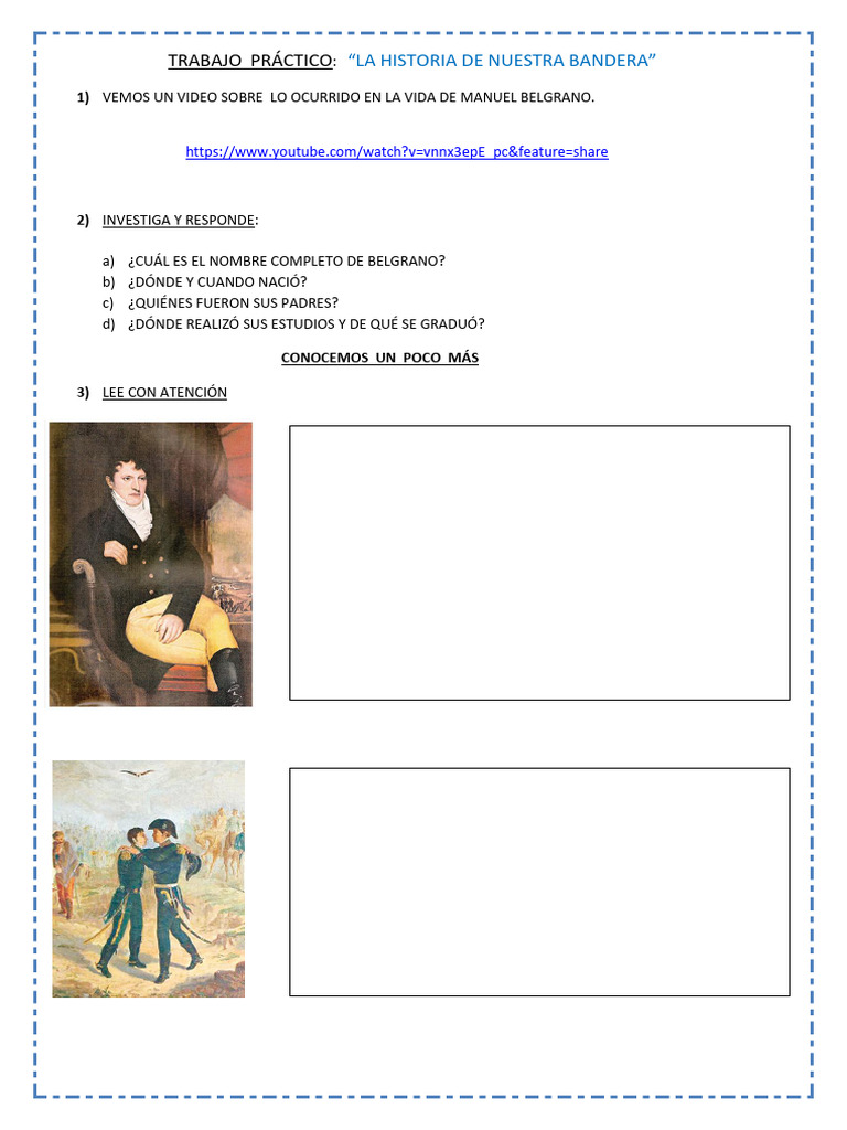 Trabajo Práctico sobre Manuel Belgrano | PDF | América del Sur ...