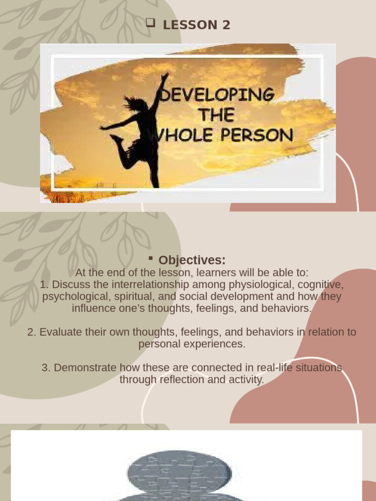 Holistic Development and Self-Reflection | PDF | Feeling | Cognitive ...