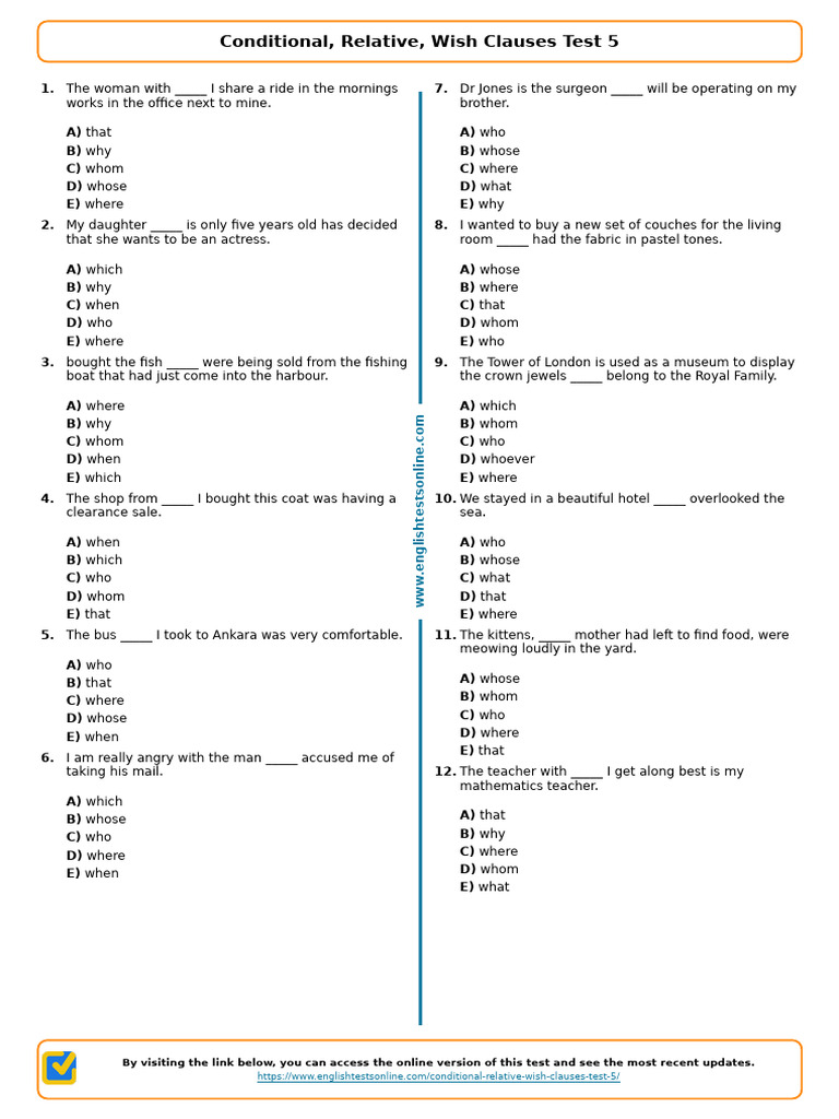 Relative Clauses Practice Test | PDF | Chess Openings | Chess