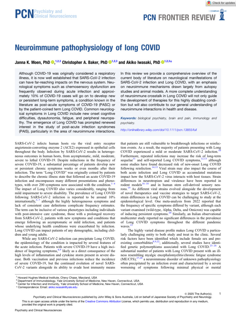 Neuroimmune Mechanisms in Long COVID | PDF | Microglia | Central ...