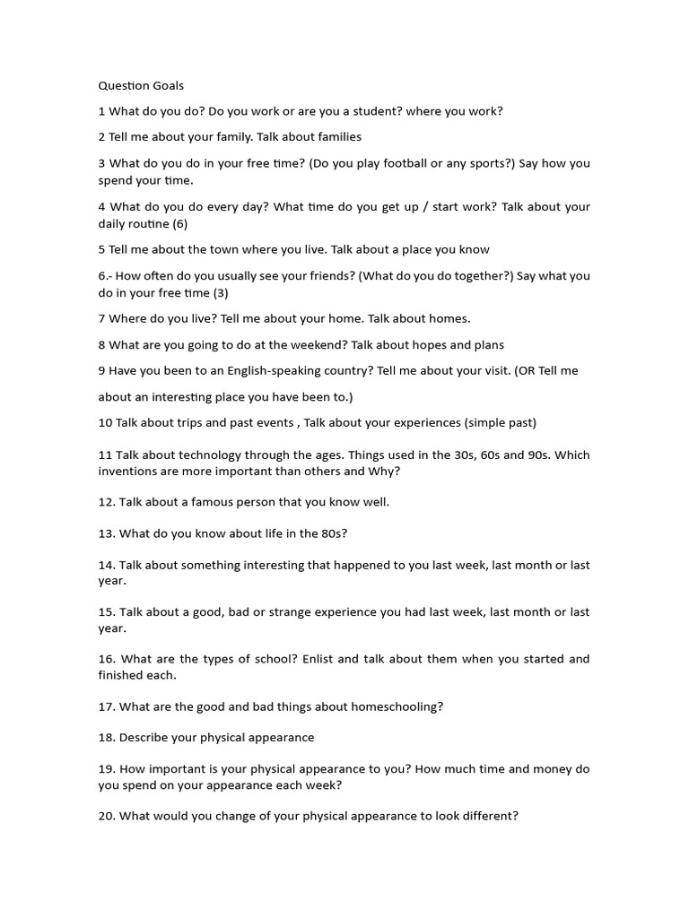 Speaking Question | PDF