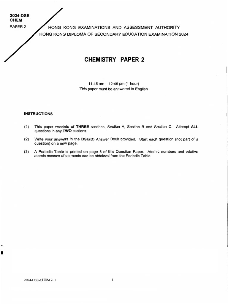 2024 Dse Chem P2 e | PDF