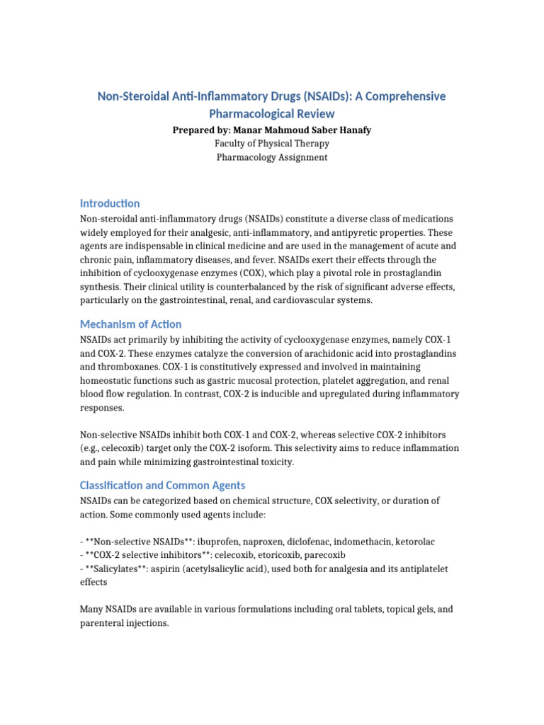 NSAIDS | PDF | Nonsteroidal Anti Inflammatory Drug | Aspirin