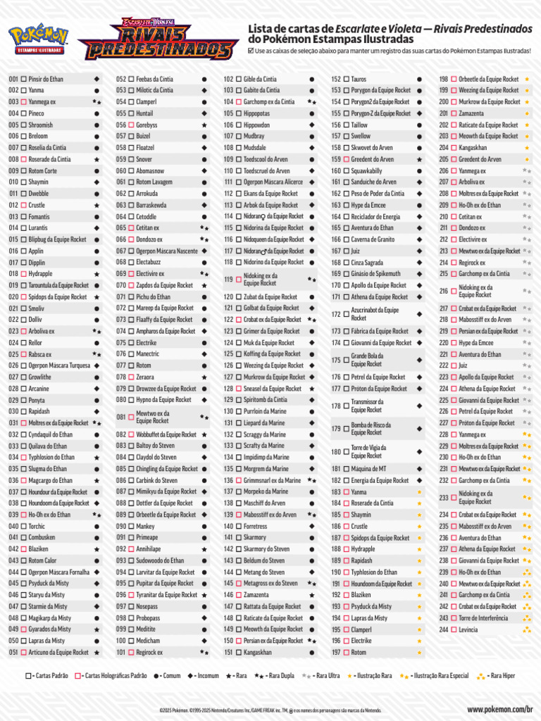 Destined Rivals Card List | PDF | Nintendo | Pokémon