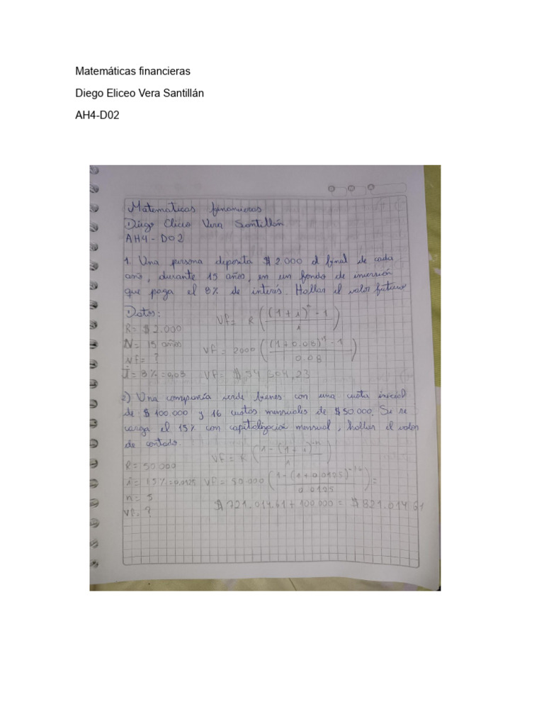 Matemáticas Financiera Numero 3 | PDF