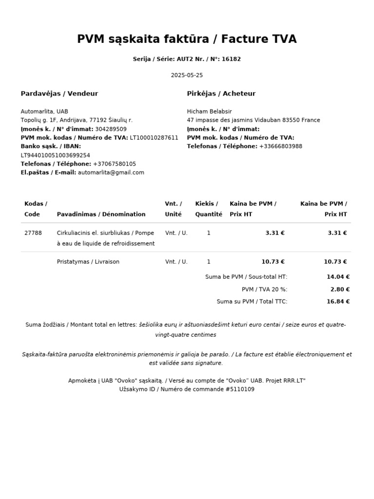 Order Invoice | PDF