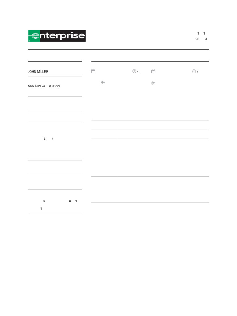 Enterprise Car Rental Invoice Details | PDF | Renting | Car