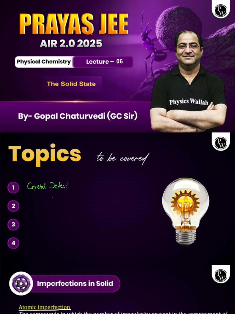 The Solid State 06 Class Notes Prayas JEE AIR 2.0 2025 PDF | PDF