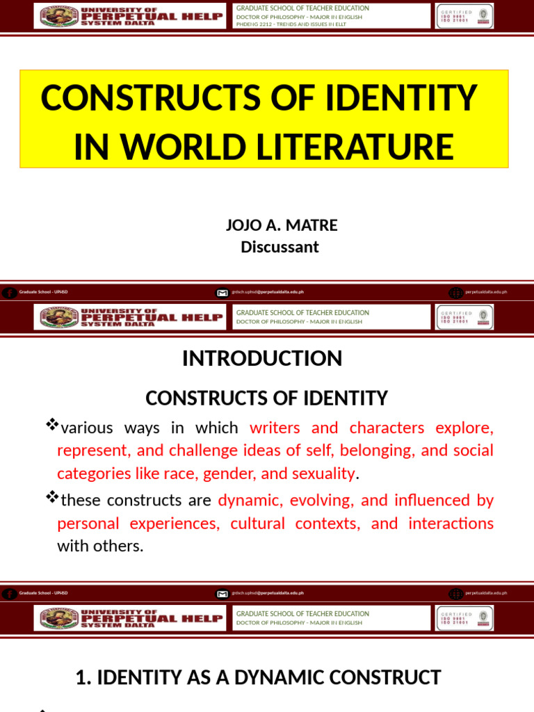 Intro To Constructs of Identity | PDF | Identity (Social Science ...