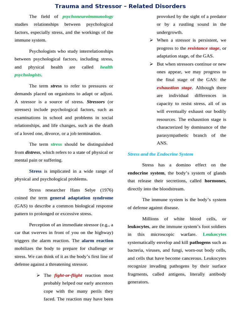 Understanding Acute Stress Disorder | PDF | Stress (Biology ...