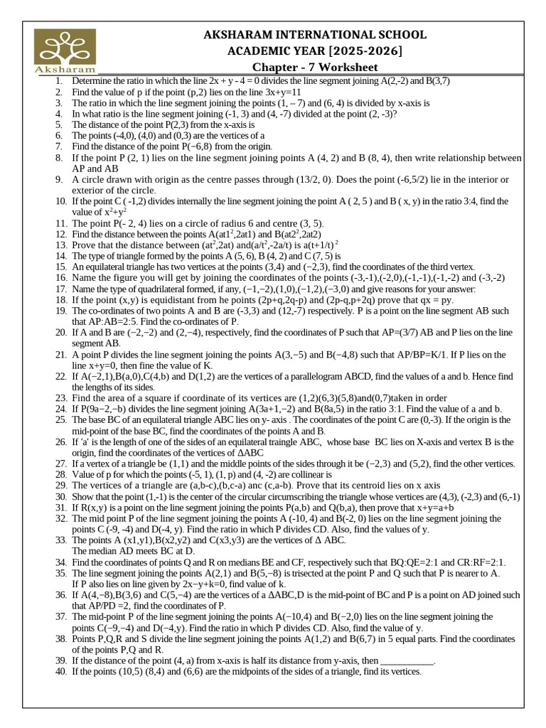 Geometry Worksheet for Class 7 | PDF | Triangle | Geometric Shapes