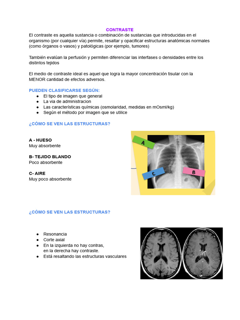 Medios de Contraste en Imágenes Médicas | PDF | Alergia | Medicina CLINICA