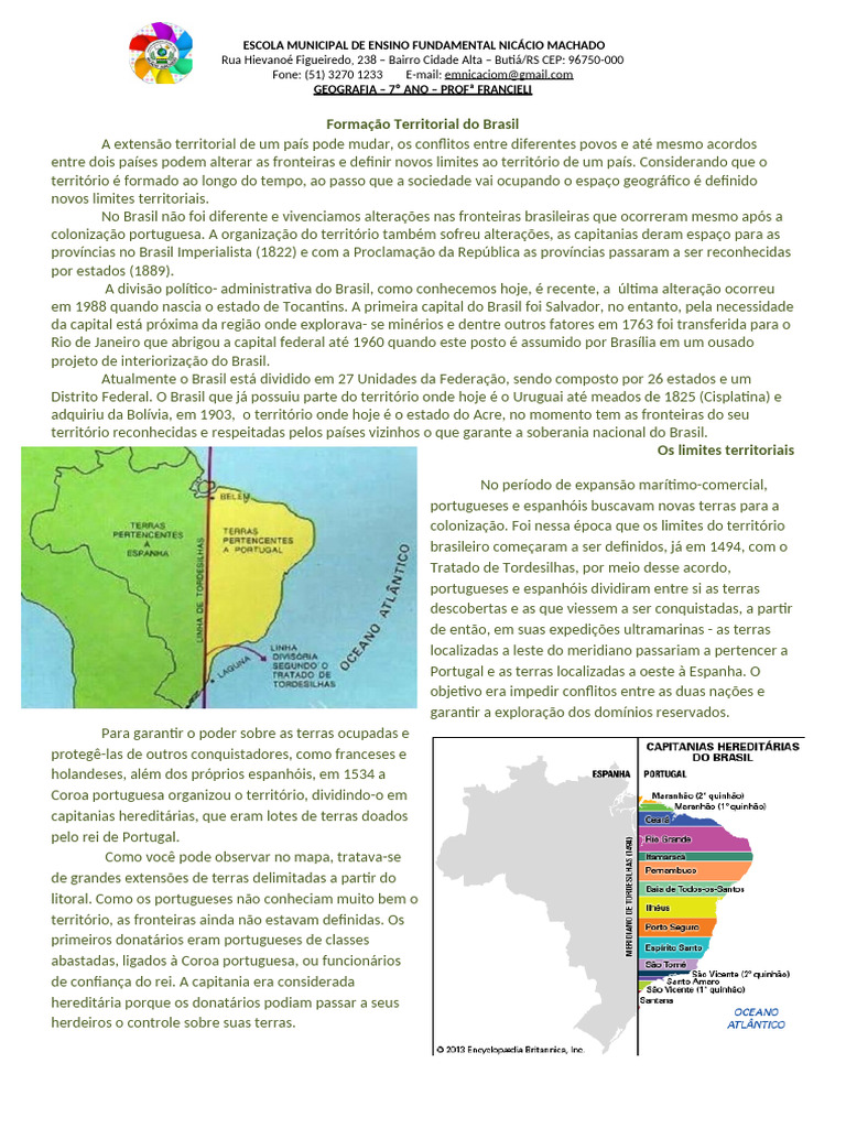 Formação Territorial Do Brasil | PDF | Brasil