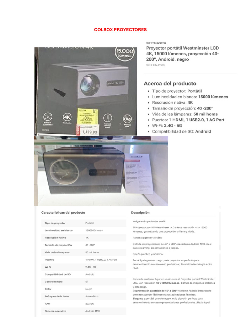 Colbox Proyectores | PDF