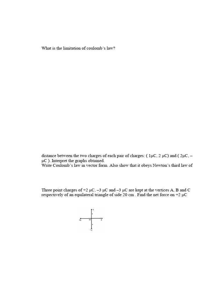 1.electric Charges and Field Worksheet 1 | PDF | Physics | Electromagnetism