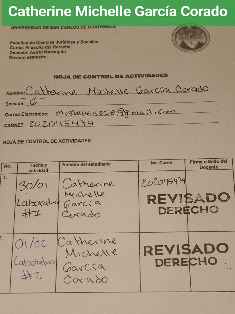 Hoja de Control, Cuatro Sellos. | PDF