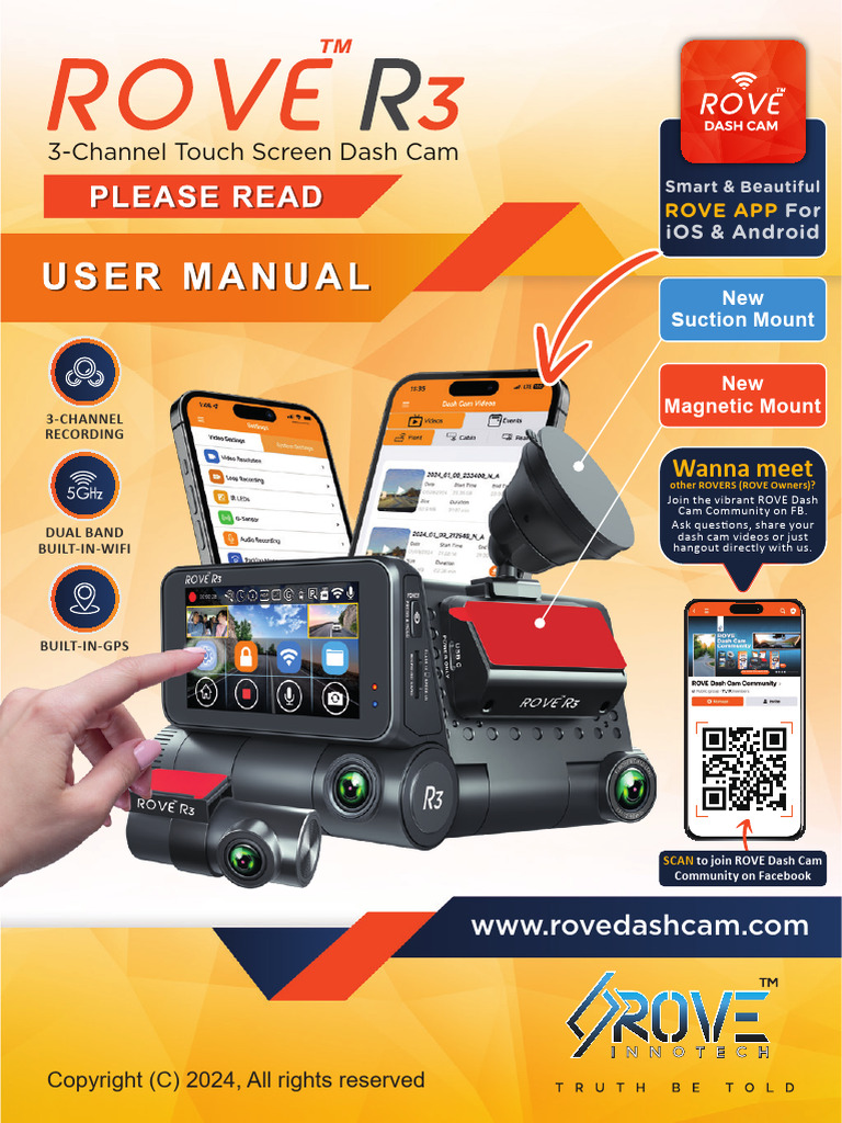 ROVE R3 Dash Cam User Manual | PDF | Capacitor | Camera
