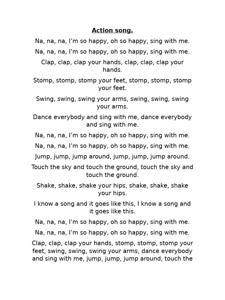 Action Song | PDF