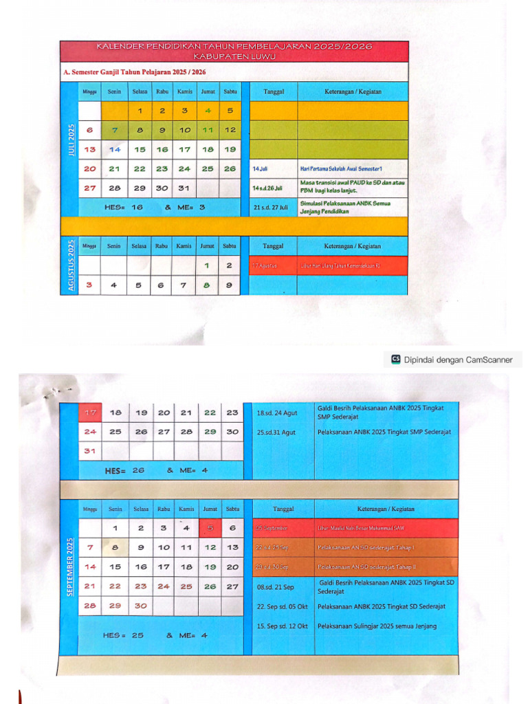 Kalender pendidikan tahun ajaran 20252026 pdf