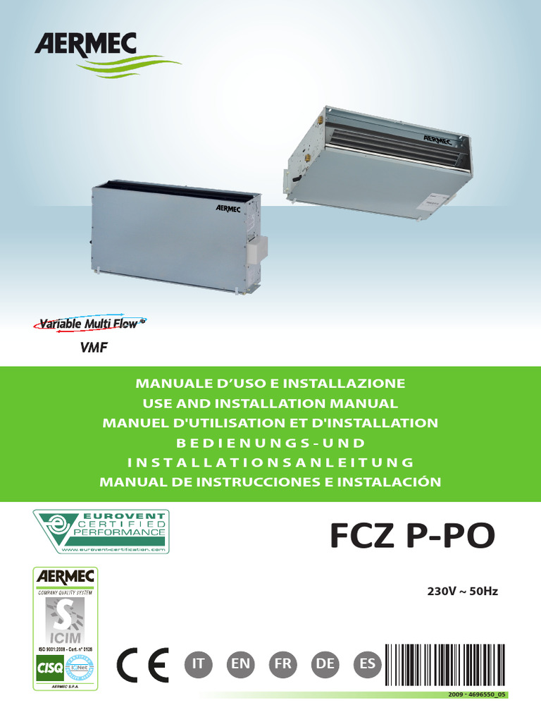 Manual de Uso e Instalación AERMEC | PDF