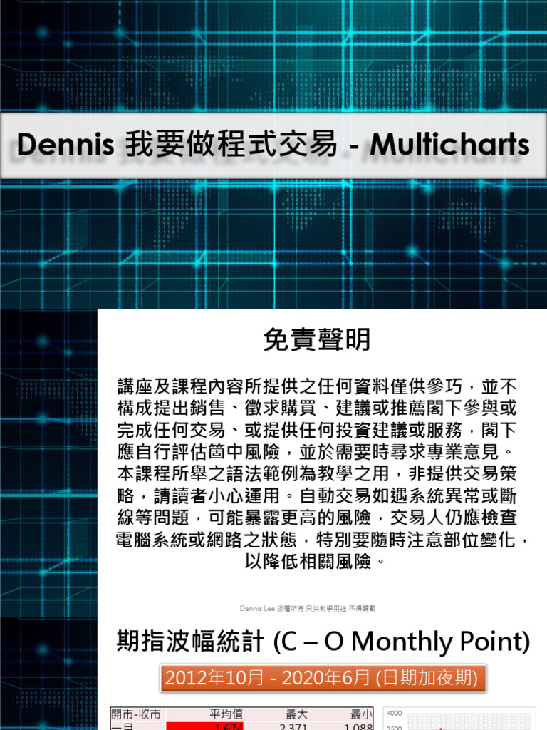 Multichart Seminar Freenotes | PDF