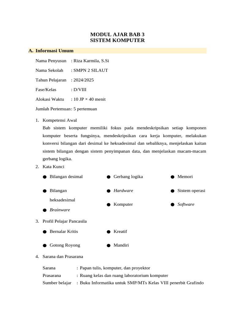 Modul Ajar Bab 3 | PDF