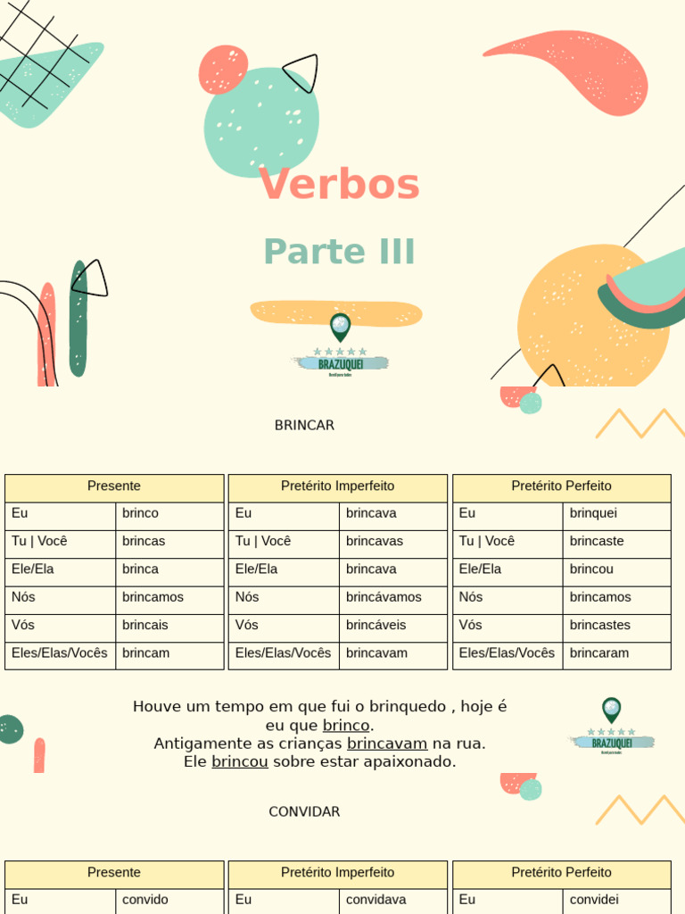 Conjugação de Verbos em Português | PDF