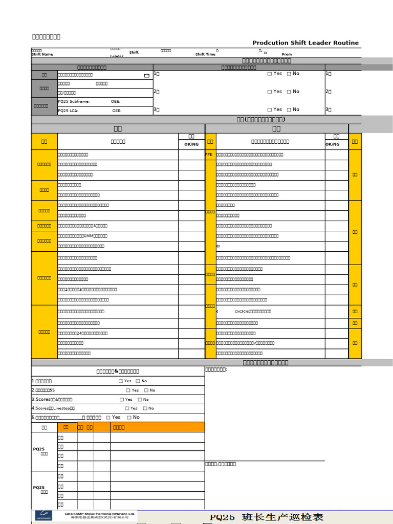 CN - ST - 021R - 002 - Supervisor Daily Routine Template | PDF