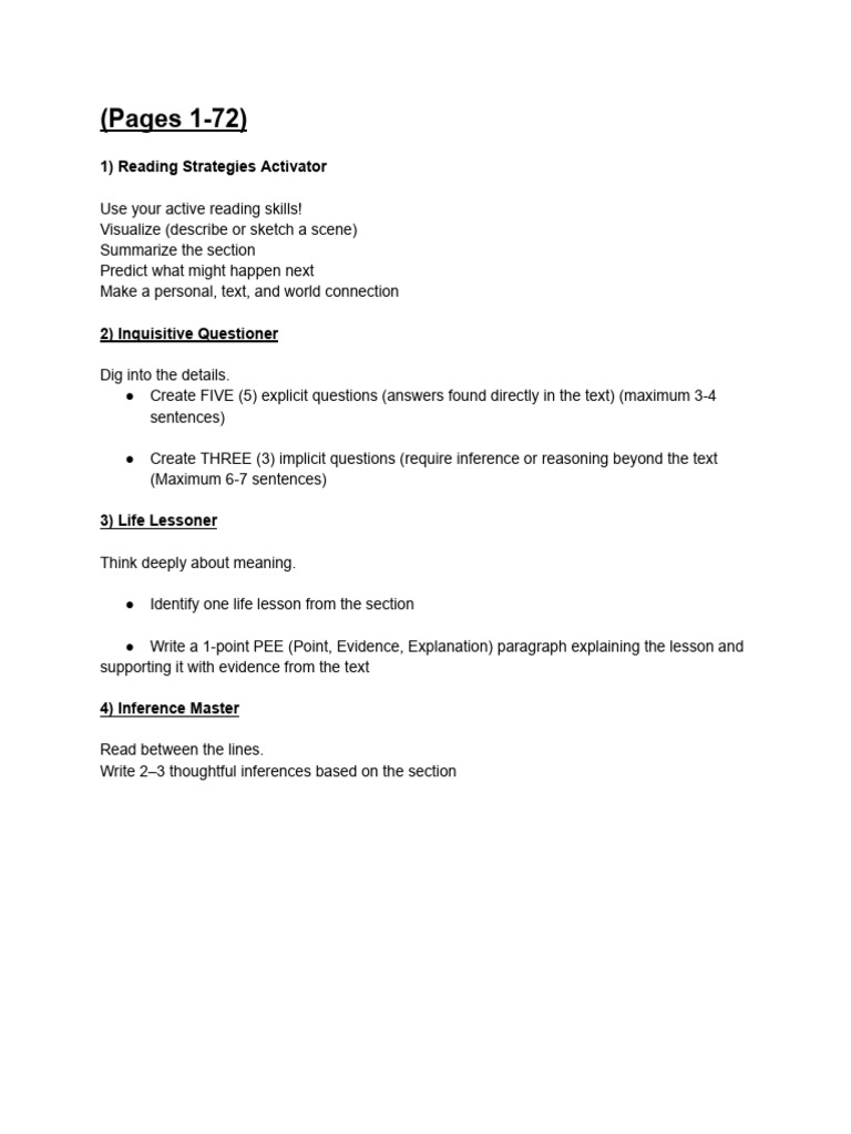 Part 1 - Reading Pages 1-72 | PDF
