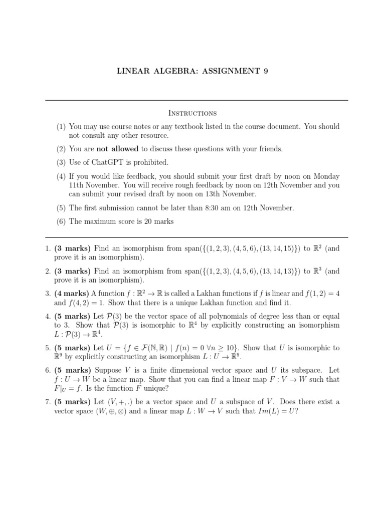 LA Assignment9 | PDF