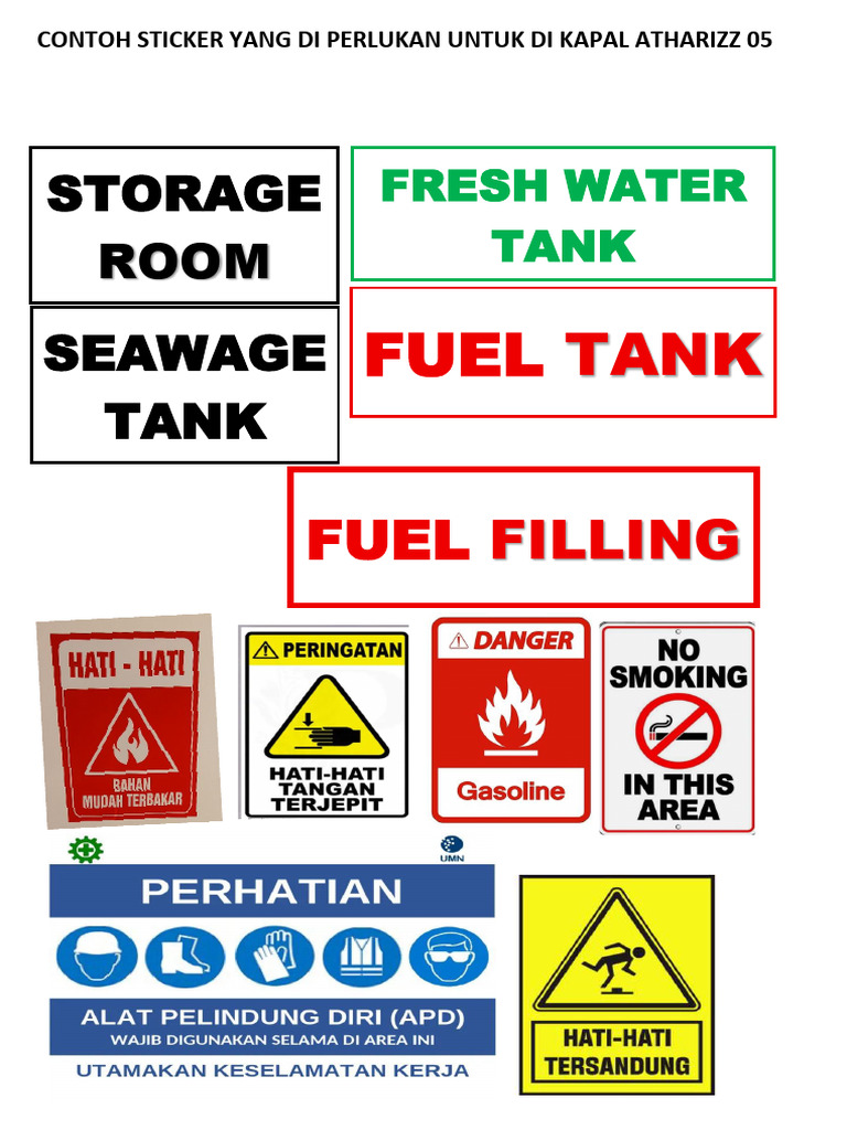 Contoh Stiker Safety Sign Atharizz | PDF